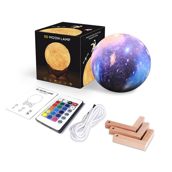 

10cm/15cm/18cm 3d print star moon lamp colorful change touch home decor creative gift usb led night light galaxy lamp dropship