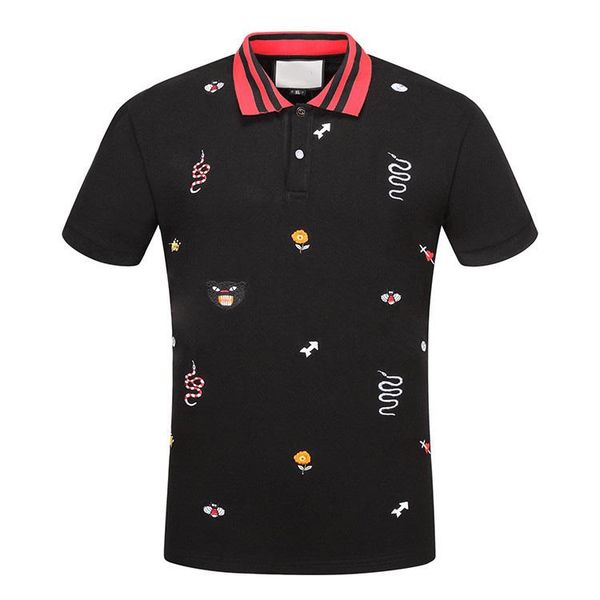 

fashion brand classic men's casual polo shirt short sleeve medusa t-shirt polo shirt floral embroidered men's short sleeve m-3xl, White;black