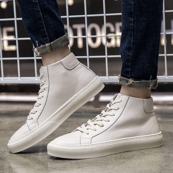 

concise designer mens beige casual comfort shoes high black round toe trending leisure shoes for man chaussure hombre