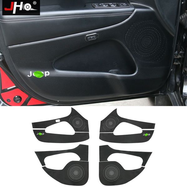 

leather carbon fiber door anti-dirty pad sticker for jeep grand cherokee 2014-18