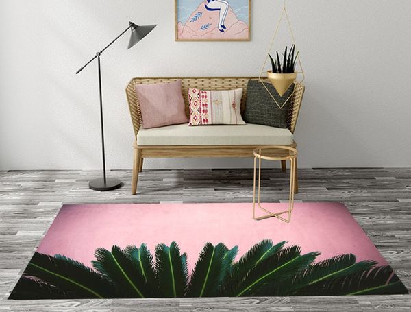 2019 Doormat Ins Style Green Palm Leaf Pink Living Room Area Rugs Children S Room Cushion Bedroom Floor Carpets Bathroom Non Slip Mat From Windomfac