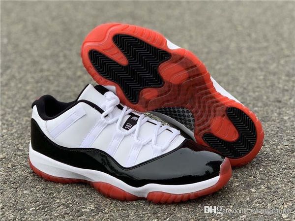 

air authentic 11 low white bred man basketball shoes 11s men black true red retro athletic sneakers with original box av2187-160