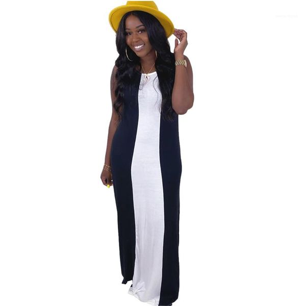 

мода природной талия конструктора платья дама колонки платье без рукавов o шеи платья краткой одежды женщина лето полосатого, Black;gray