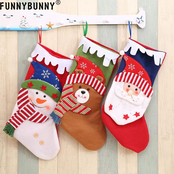 

funnybunny portable cute xmas gift bags santa claus snowman bear stocking christmas ornaments home party decor