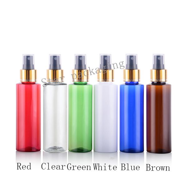 50x100ml altın yaka alüminyum makyaj ayarı sprey pompası parfüm şişeleri için kozmetik ambalaj, pompa ile plastik püskürtme şişeleri