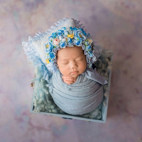 

vintage newborn floral hat pgraphy props lovely baby gril flower bonnet newborn graden bonnet p foot, Black