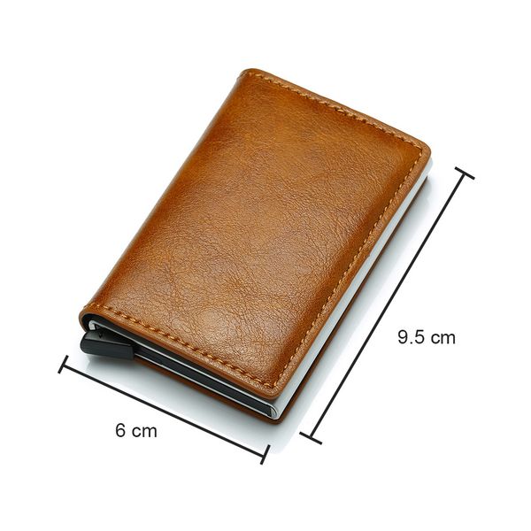 

wallet men money bag mini purse male vintage automatical aluminium rfid card holder wallet small smart wallet, Red;black