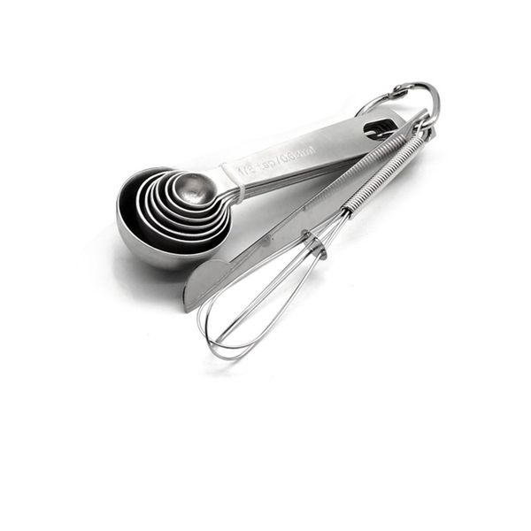 

9pcs practical stainless steel round measuring spoons kitchen tablespoon for measuring salt spice sugar other kitchen tools