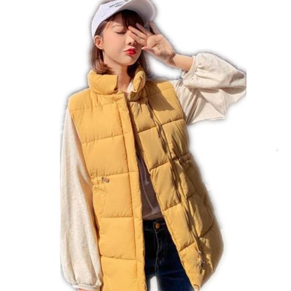 

2019 fashion autumn winter women vest down cotton waistcoat lady clothing short sleeveless stand-collar warm female vest h037, Black;white