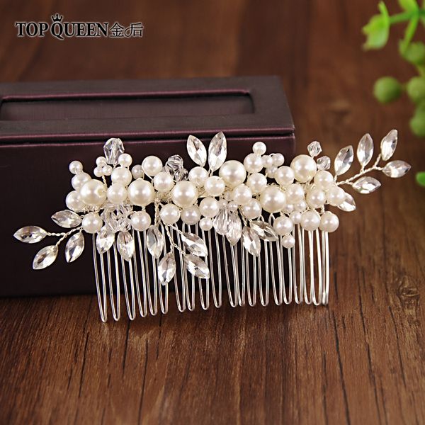 

ueen hp13 charm headwear rhinestone hair comb wedding hair jewelry accessory bridesmaids pearls trendy clip