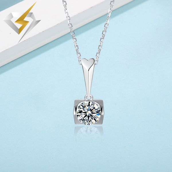 

moissanite 925 solid sterling silver gemstone pendant necklace fine jewelry gift