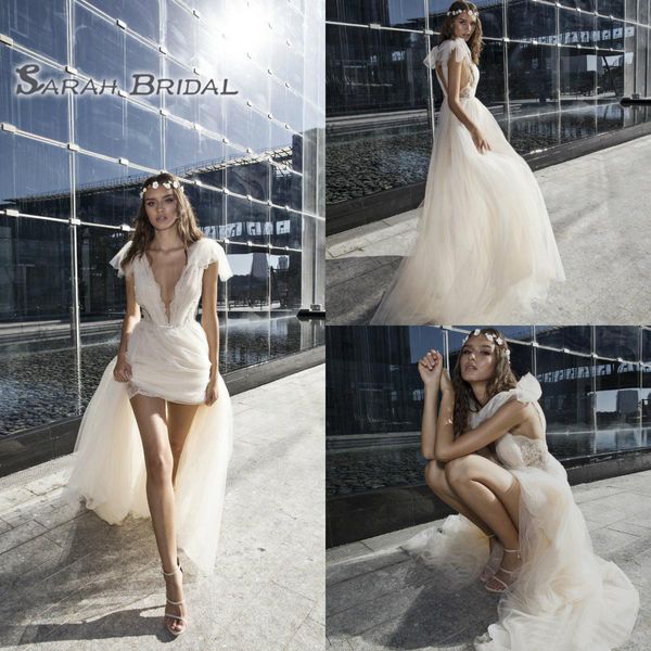 2019 2020 Sexy Saudi Arabia A Line Wedding Reception Dress