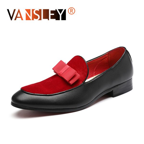 

men formal leather shoes bowknot wedding dress man shoes black patent leather gentlemen casual red suede pointed head shoe