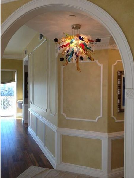 

lr957- romantic style ce ul certificate energy-saving murano art glass crystal colorful chandelier wedding decoration well designed light