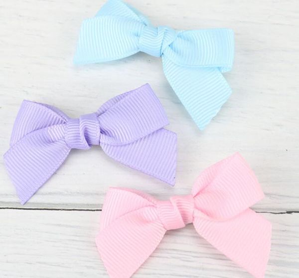 

mengna new 2.4inch soild kids girls ribbon hair bow clips with hairpins boutique hairclips school girl headwear 120pcs/lot, Slivery;white