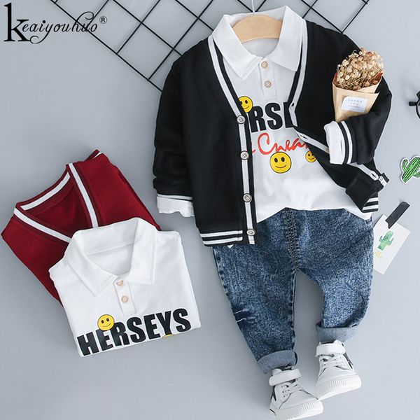 

kids clothes sets 2018 winter boys costume suits children clothing 3pcs toddler boys clothing set christmas outfit, White