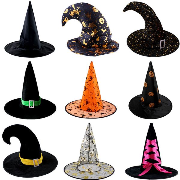 

witch hats props masquerade ribbon wizard hat party women cosplay costume accessories halloween party fancy dress decor