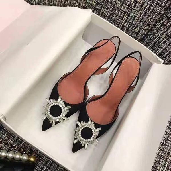 

designer leather gladiator sandals transparent silver high-heeled shoes, Black