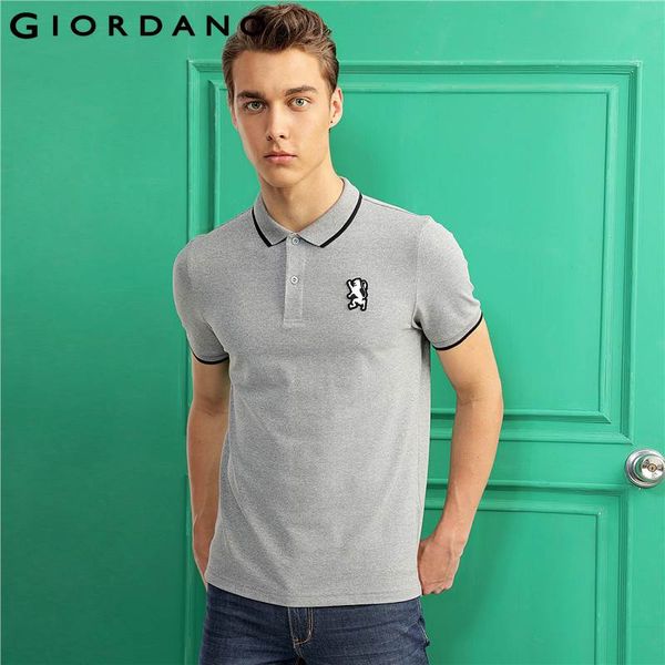 

Giordano Men Polo Shirt Short Sleeves Ribbed Collar Polo Shirts Quality Lion Embroidery 3d Style Famous Clothing Designer Polo