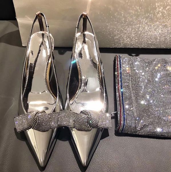 

bridal wedding shoes glitter rhinestone bowtie designer high heels designer shoes pumps silver gold 6cm size 34 to 40, Black