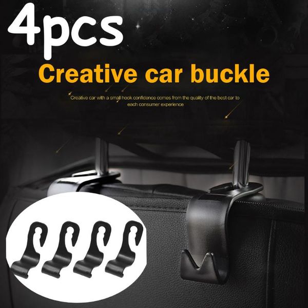 

4pcs clips car seat hook auto headrest hanger bag holder for car bag purse cloth grocery storage auto fastener accessries