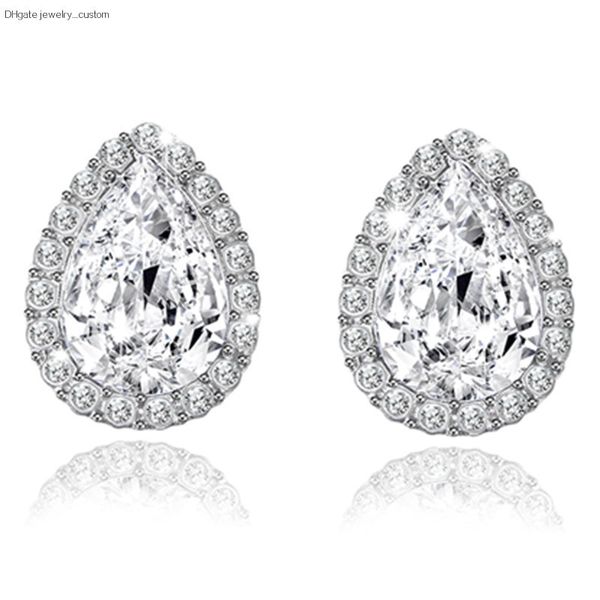 

New Fahion Crystal Earrings For Women Elegant Shiny Stud Earrings Gift For Wedding Birthday