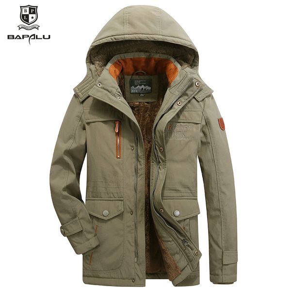

chaqueta hombre invierno men plus velvet thickening warm windbreaker jackets jaqueta masculino men's hooded casual jacket coat, Tan;black
