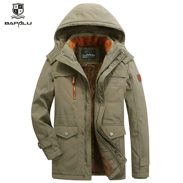 

chaqueta hombre invierno men plus velvet thickening warm windbreaker jackets jaqueta masculino men's hooded casual jacket coat, Tan;black