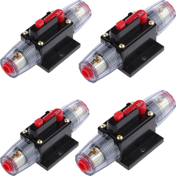 

4pcs waterproof 12/24v reset circuit breaker audio safety switch fuse holder