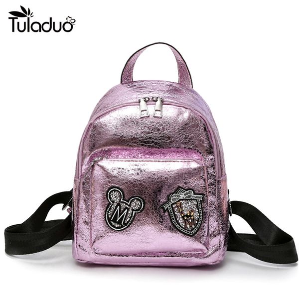 

women fashion pu leather waterproof backpacks female cartoon cute mini travel daypack teenager girl children leisure backpack