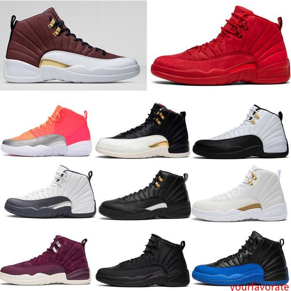 

new 12s dark grey game royal fiba game basketball shoes sunrise 12s blue french blue cny royal blue gym red wings sneakers with box