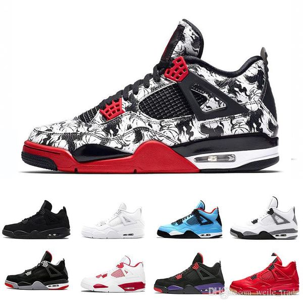 

2019 татуировки 4 синглов день 4s мужская баскетбольная обувь чистые деньги роялти б