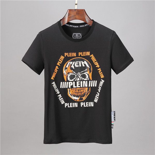 

мода мужские футболки new summer printed phillip твердая футболка new men футболка мужской top качество 100% хлопок, White;black