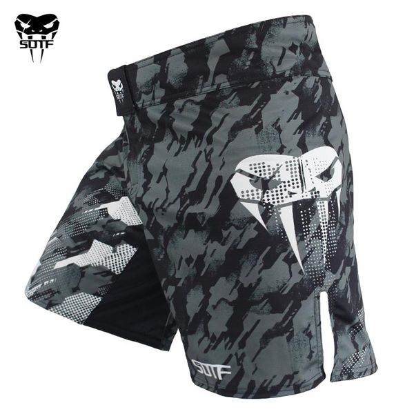 

sotf adults venomous snake camouflage men women geometric boxing shorts tiger muay thai shorts clothing fight sanda, Blue