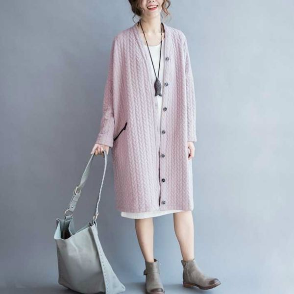 

woman autumn long coat pink black overcoat plus size, Tan;black