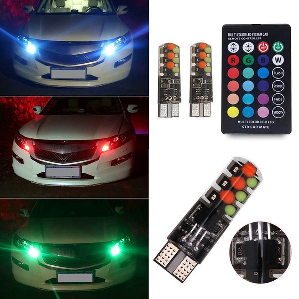 

автомобиль t10 12v rgb led атмосфера лампа фара клин свет украшения пульт дистанционного управления интерьер лампочка автоаксессуары
