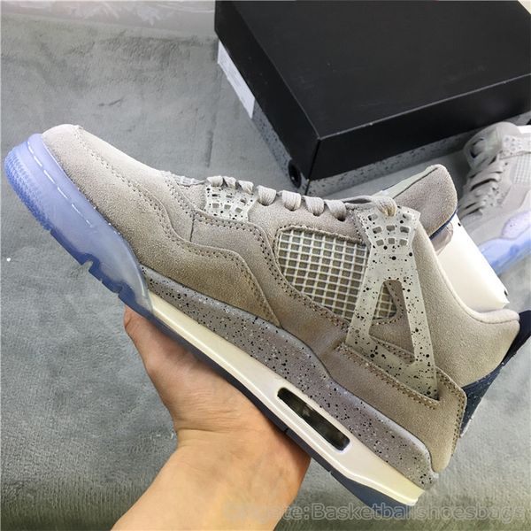 

luxury j4 4s basketball designer shoes new grey men sports shoes sneaker for men with box and socks