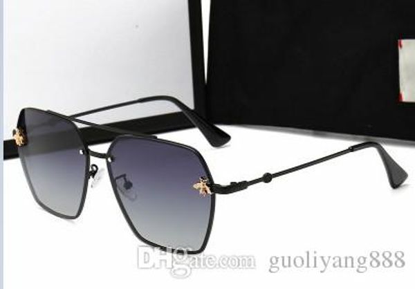 

2018 new brand glasses little bee glasses new round frame sunglasses, european and american internet celebrities driver driving sunglasses, White;black