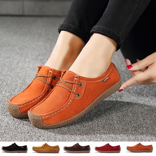 

women casual shoes outdoor comforable loafers lace-up walking shoes size 35-42