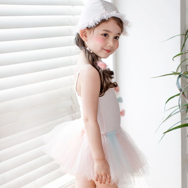 

children's one-piece soft yarn skirt baby baby baby's swimming cap swimming cap swimsuit spring girl's swimsuit, White;black