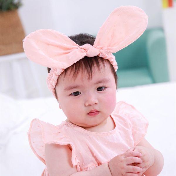

baby children's accessories cute cotton hair band tu er headdress big rabbit ear hair band headdress, Slivery;white
