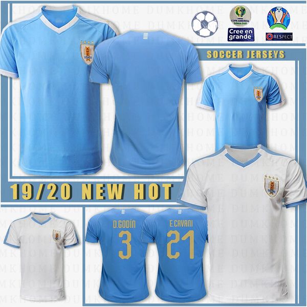 

2019 copa america uruguay soccer jersey thai 19 20 home 21 e.cavani 9 .suarez soccer shirt #3 d.godin away national team football uniforms, Black;yellow