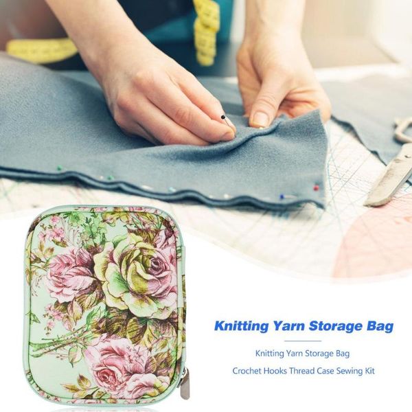 

knitting yarn storage bag case crochet hooks thread sewing kits yarn crochet knit bag diy craft organizer for thread storage