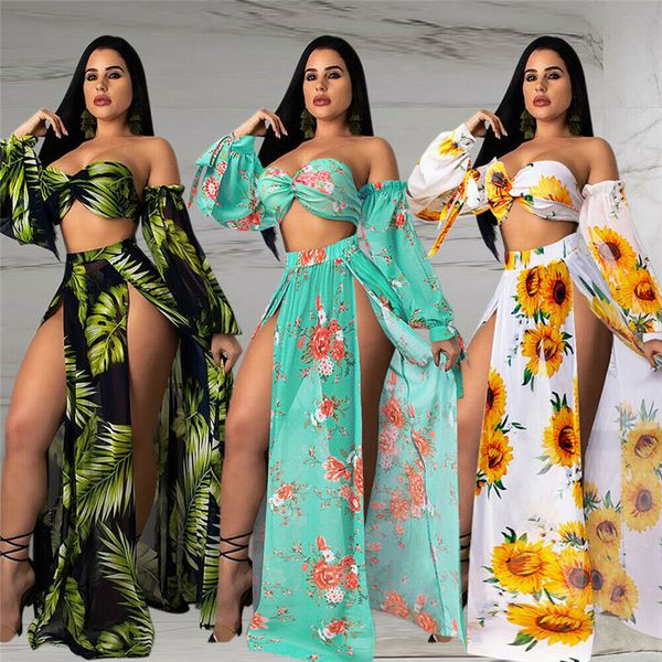 

women swimwear high waist bikini set push up bra monokini cover up floral swimsuit beachwear swimsuit bathing suit, White;black