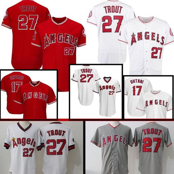 

Los Angels 17 Shohei Ohtani 27 Mike Trout Jersey Anaheim Men stitched Baseball Jerseys Cheap wholesale Free Shipping
