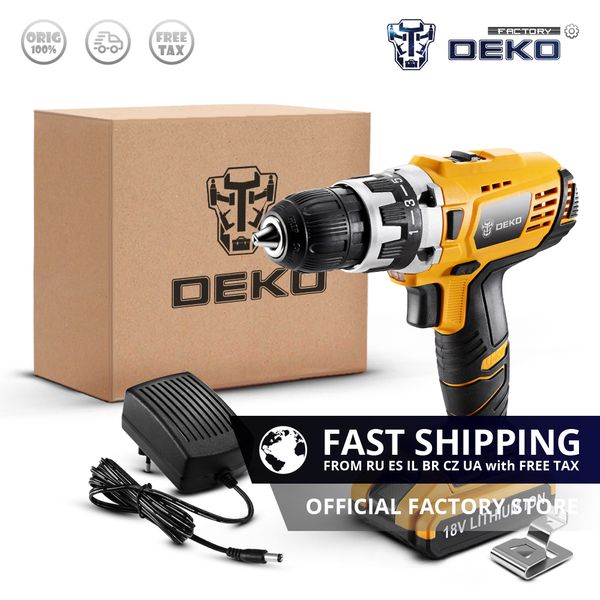 

deko gcd18du2 18v lithium battery electric screwdriver wireless mini power driver variable speed cordless drill standard set