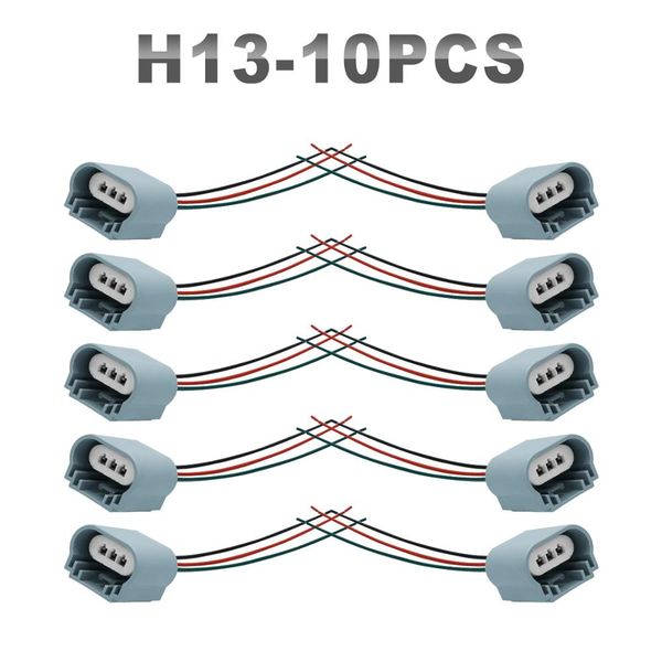 

jgaut 10 pieces bulb light adapter connector h1 h7 h13 h8 h9 h11 9007 converter ceramic wire for led bulb halogen lamp light