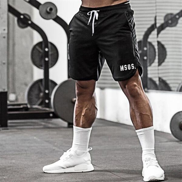 

2019 new summer brand fitness shorts men cotton bodybuilding bermuda cargo shorts gyms workout sweat short men's sportswear, Black;blue