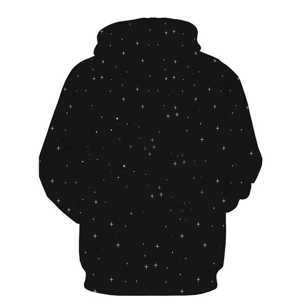 

нового 3d печатной толстовка астронавт мужчины женщина с капюшоном толстовка повседневного 3d толстовка galaxy мужчины осень пуловер карманн, Black