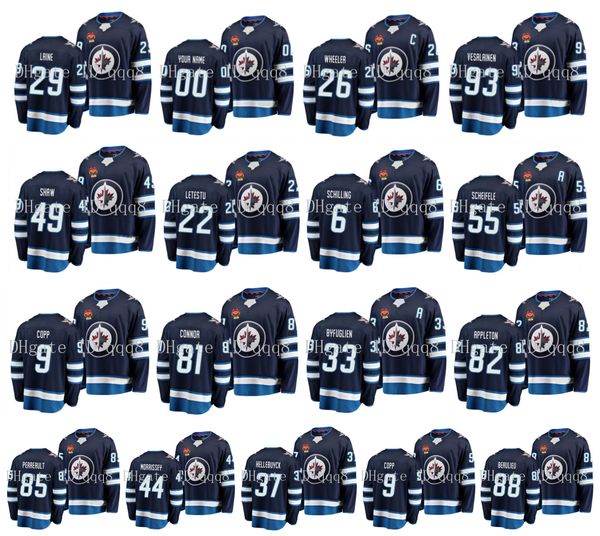 

winnipeg jets jersey 2019 heritage classic 26 blake wheeler 29 patrik laine 55 mark scheifele 37 connor hellebuyck 9 andrew copp hockey, Black;red